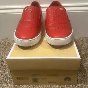 Michael Michael kors red slip on, 8.5 M